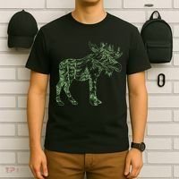 Vintage Nature Lover Moose Forest T-Shirt thumb 6