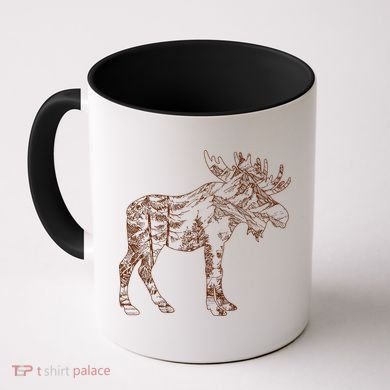 Vintage Nature Lover Moose Forest Coffee Mug
