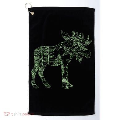 Vintage Nature Lover Moose Forest Golf Towel