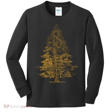 Vintage Nature Lover Pine Tree Forest Kids Long Sleeve Shirt