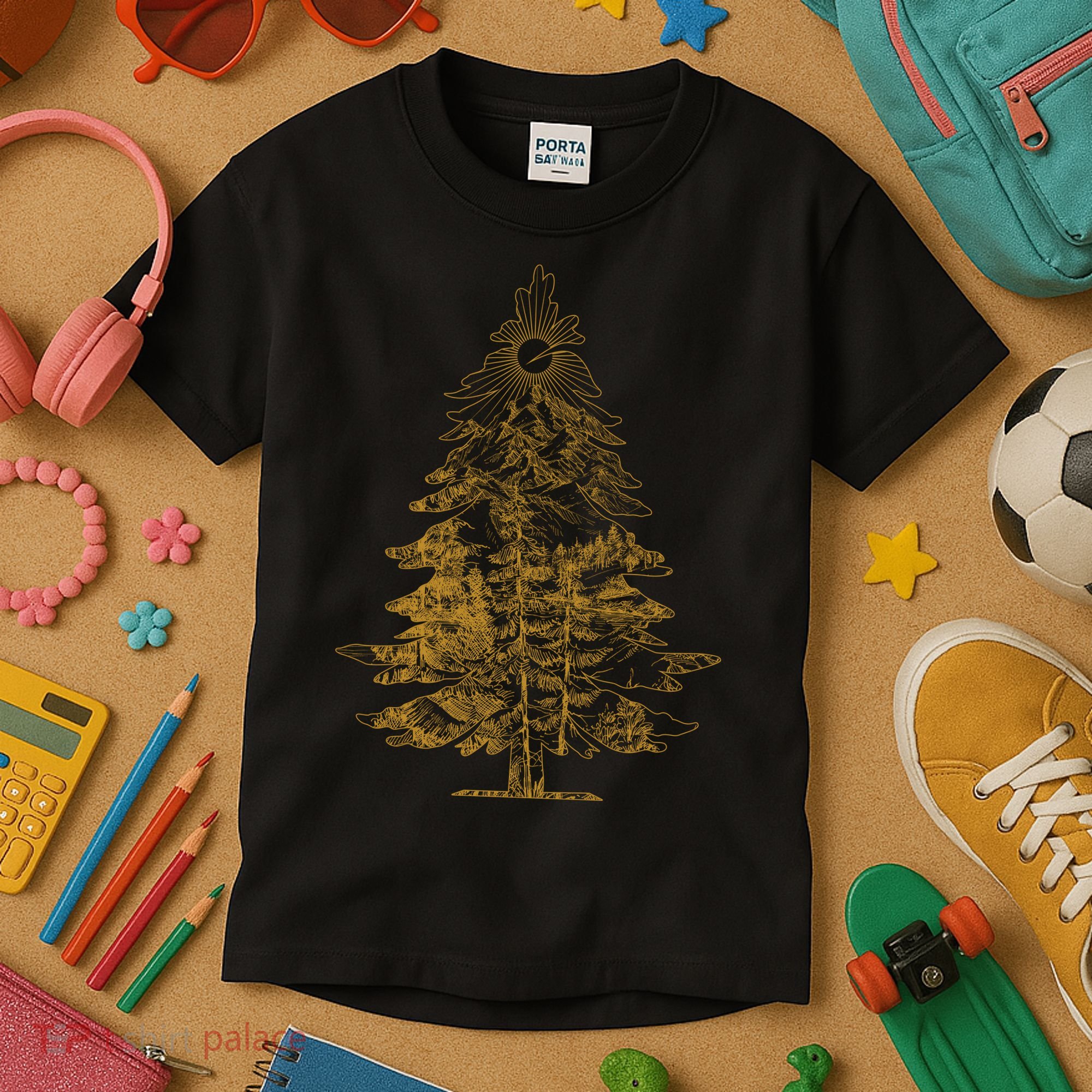 Vintage Nature Lover Pine Tree Forest Kids T-Shirt