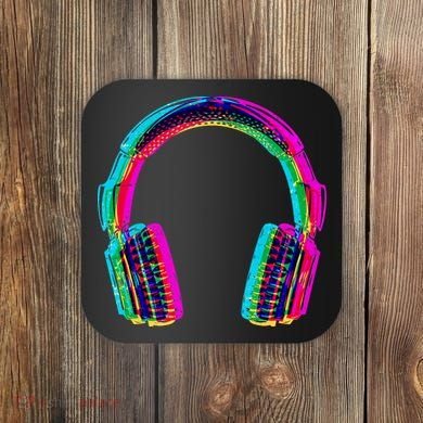 Vintage Neon Headphones Coaster