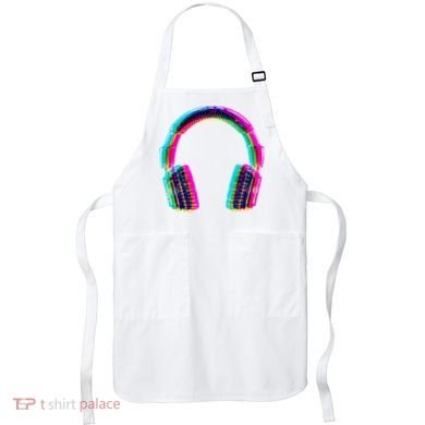 Vintage Neon Headphones Apron