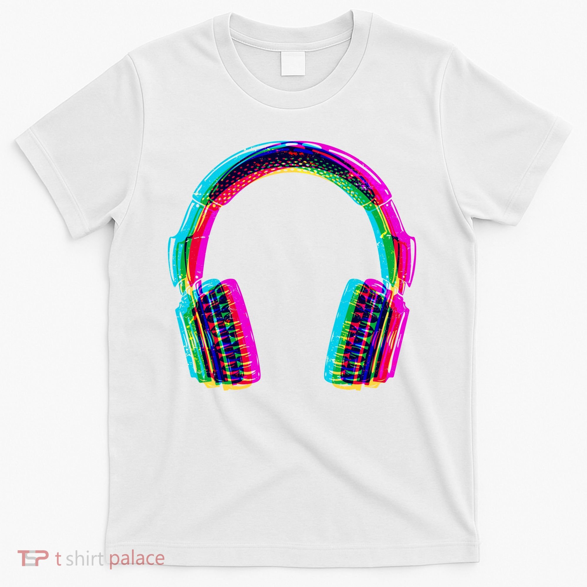 Vintage Neon Headphones T-Shirt