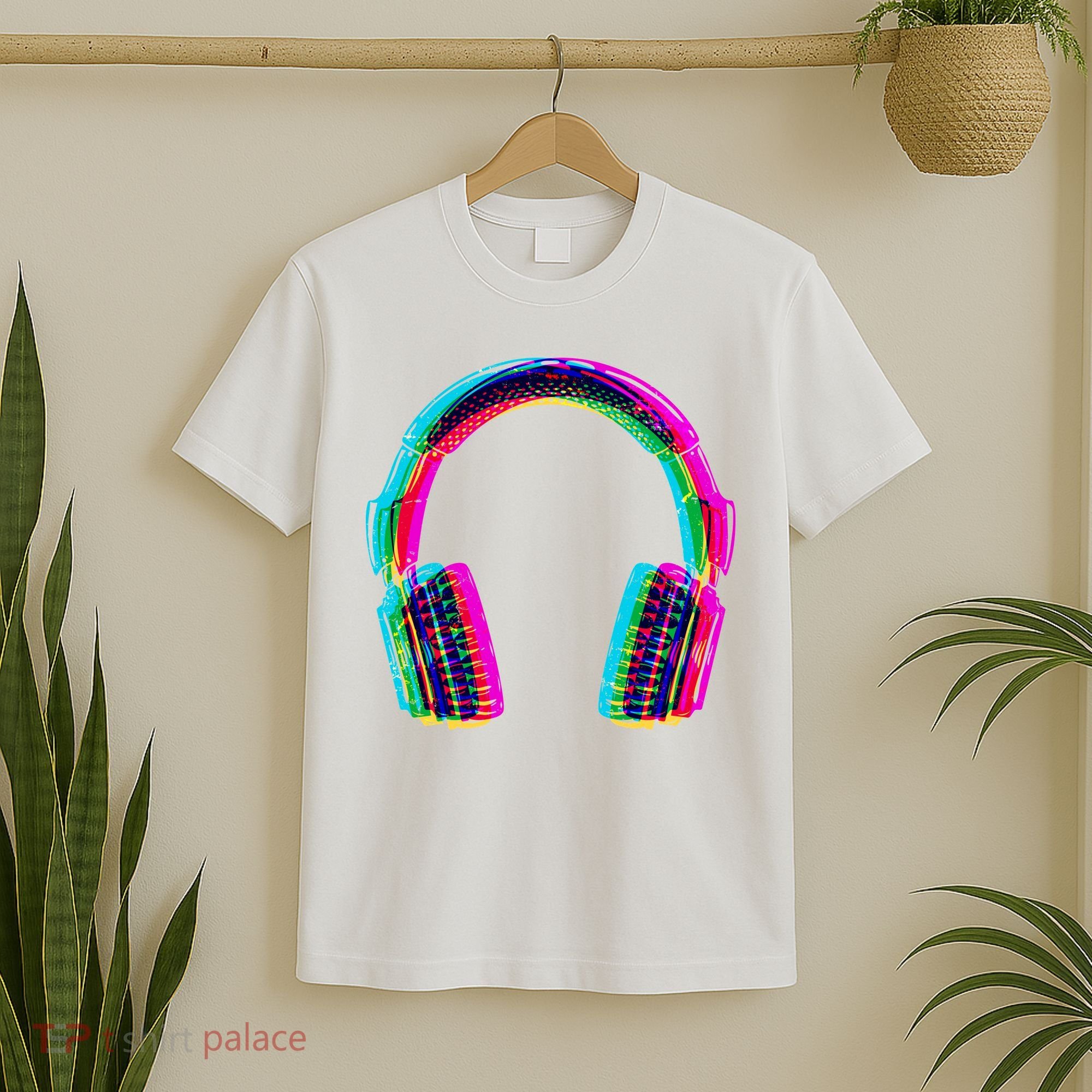 Vintage Neon Headphones T-Shirt