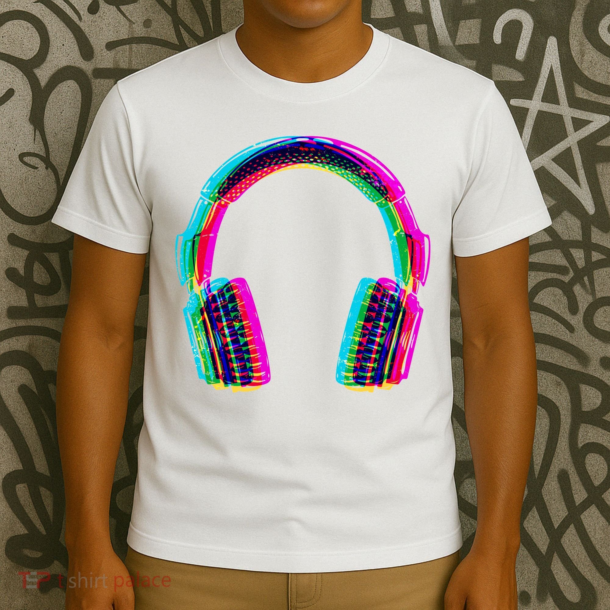 Vintage Neon Headphones T-Shirt