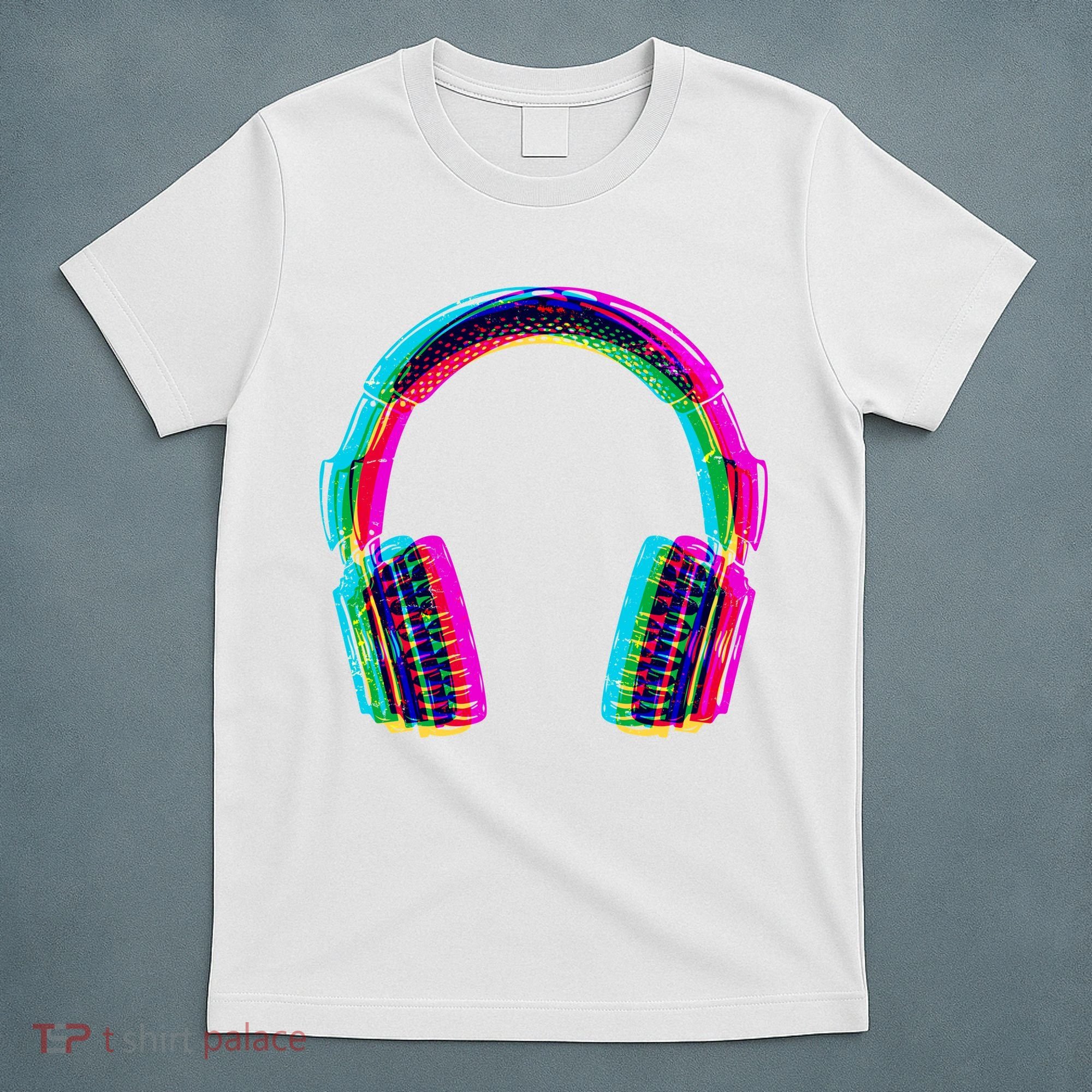Vintage Neon Headphones T-Shirt