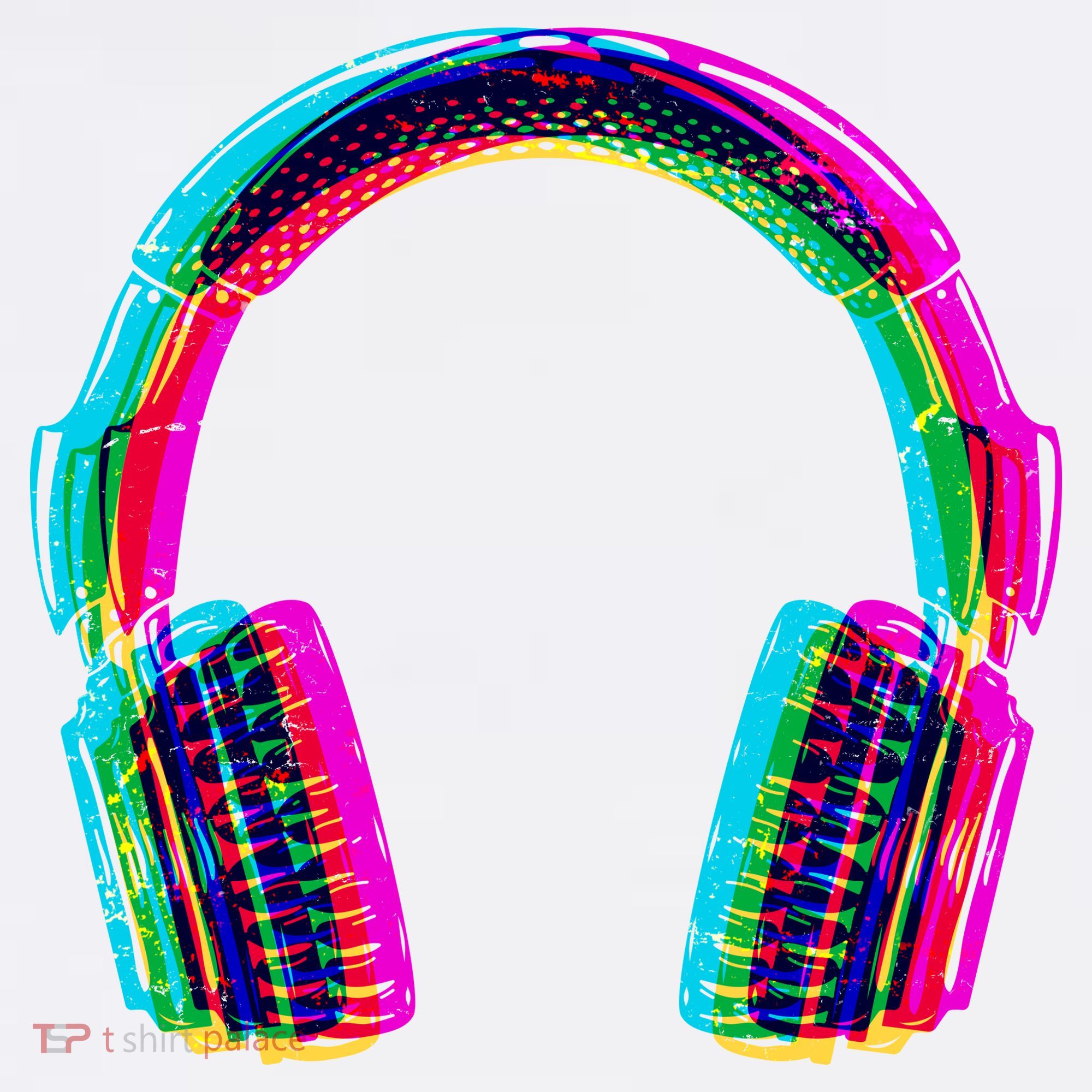 Vintage Neon Headphones T-Shirt