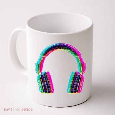 Vintage Neon Headphones Coffee Mug