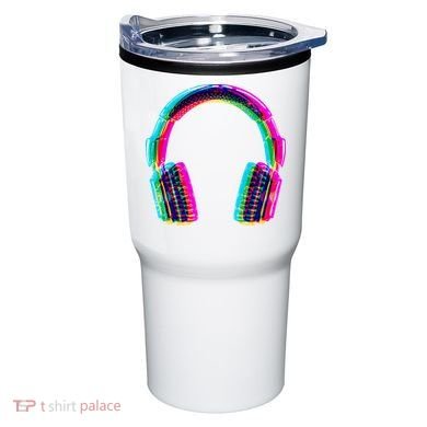 Vintage Neon Headphones Tumbler