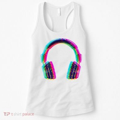 Vintage Neon Headphones Women's Tank Top