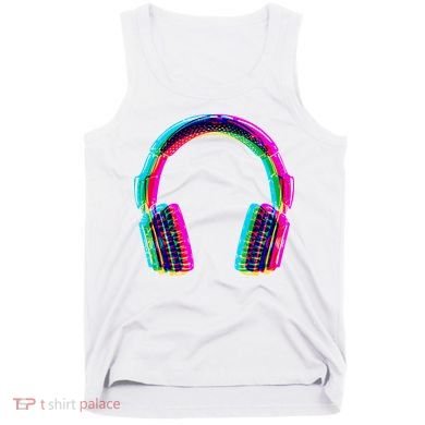 Vintage Neon Headphones Tank Top