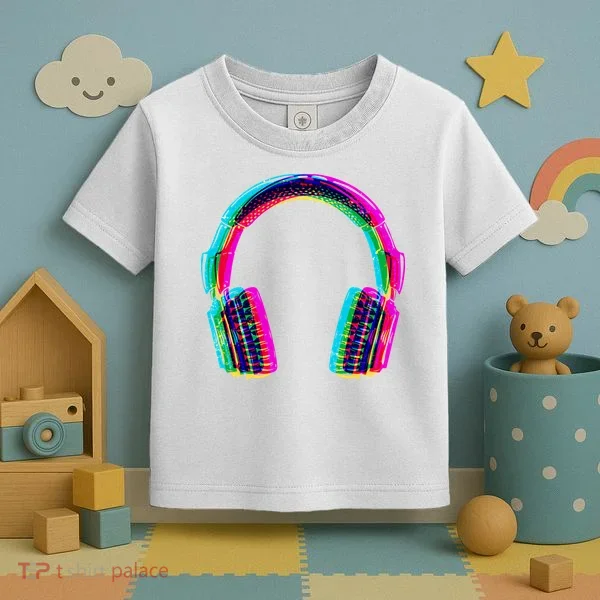 Vintage Neon Headphones Toddler T-Shirt