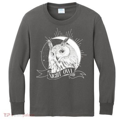 Vintage Night Owl Kids Long Sleeve Shirt