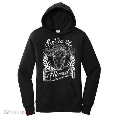 Vintage Not in the Moood Cow Women's Hoodie
