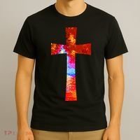 Vintage Oil Christian Cross Cool Pattern T-Shirt thumb 3