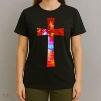 Vintage Oil Christian Cross Cool Pattern T-Shirt thumb 4