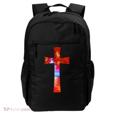 Vintage Oil Christian Cross Cool Pattern Backpack