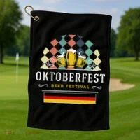 Vintage Oktoberfest Drinking Golf Towel thumb 1