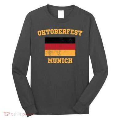 Vintage Oktoberfest Munich Flag Long Sleeve Shirt