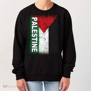 Vintage Palestine Flag Support Distressed Women's Sweatshirt