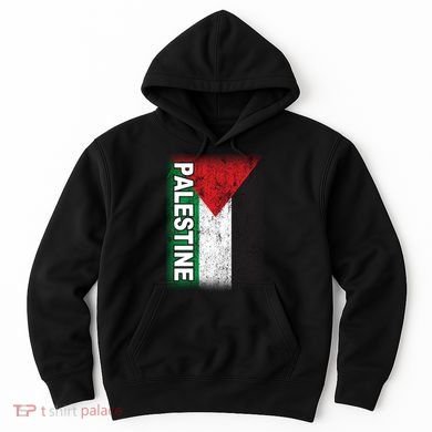 Vintage Palestine Flag Support Distressed Hoodie