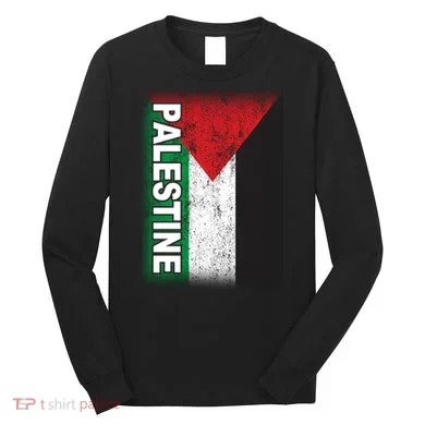 Vintage Palestine Flag Support Distressed Long Sleeve Shirt