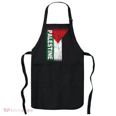 Vintage Palestine Flag Support Distressed Apron