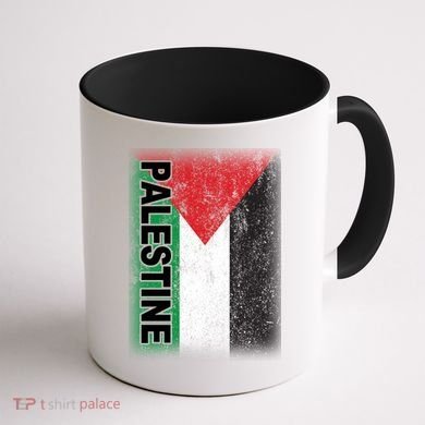Vintage Palestine Flag Support Distressed Coffee Mug back