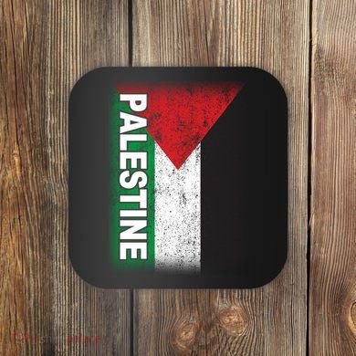 Vintage Palestine Flag Support Distressed Coaster
