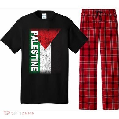 Vintage Palestine Flag Support Distressed Pajama Set