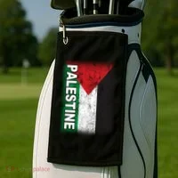 Vintage Palestine Flag Support Distressed Golf Towel thumb 2