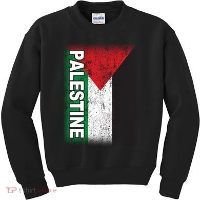 Vintage Palestine Flag Support Distressed Kids Sweatshirt