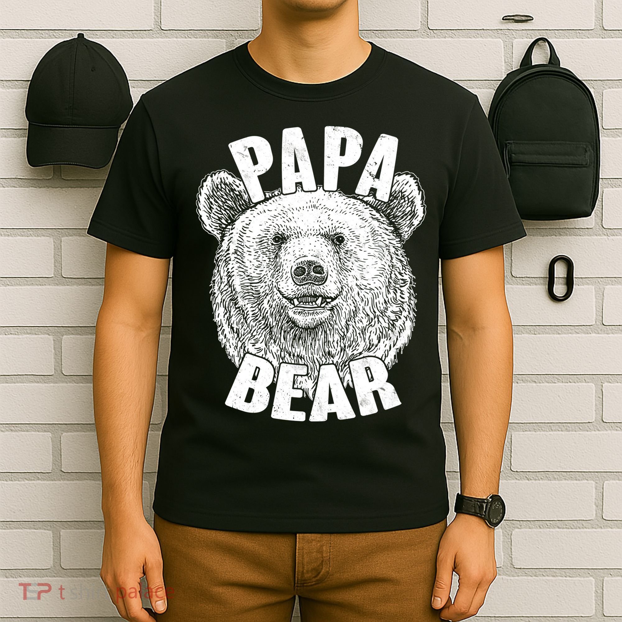 Vintage Papa Bear Father  T-Shirt