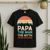 Vintage Papa Man Myth The Bad Influence T-Shirt thumb 2