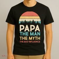 Vintage Papa Man Myth The Bad Influence T-Shirt thumb 3