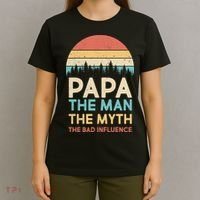Vintage Papa Man Myth The Bad Influence T-Shirt thumb 4