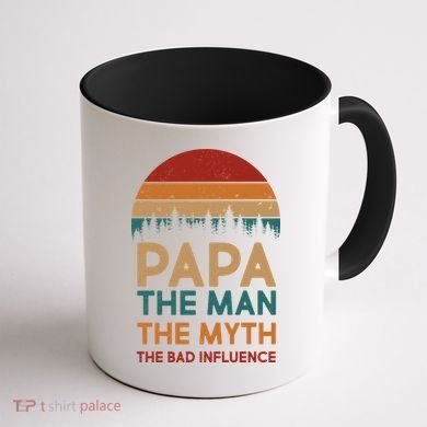 Vintage Papa Man Myth The Bad Influence Coffee Mug back