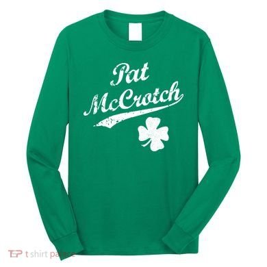 Vintage Pat McCrotch St. Patricks Day Shamrock Long Sleeve Shirt