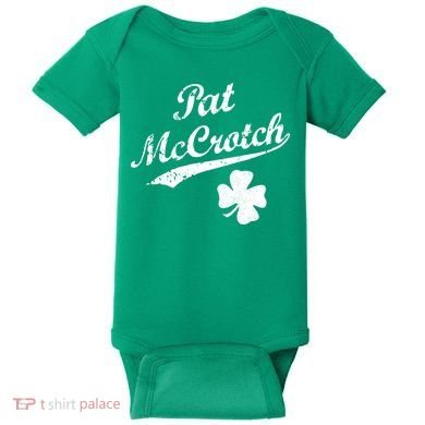 Vintage Pat McCrotch St. Patricks Day Shamrock Baby Bodysuit