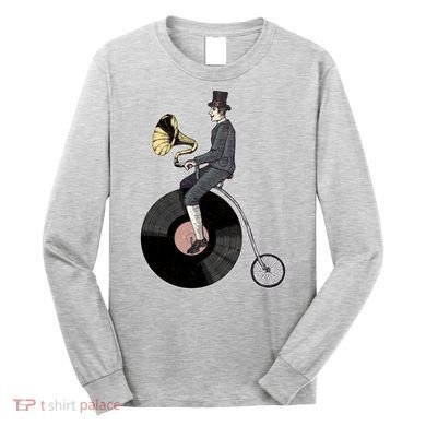 Vintage Penny Farthing Gramophone Long Sleeve Shirt