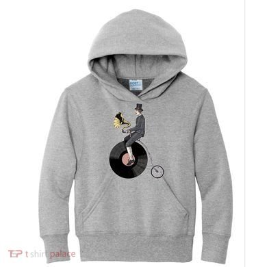 Vintage Penny Farthing Gramophone Kids Hoodie