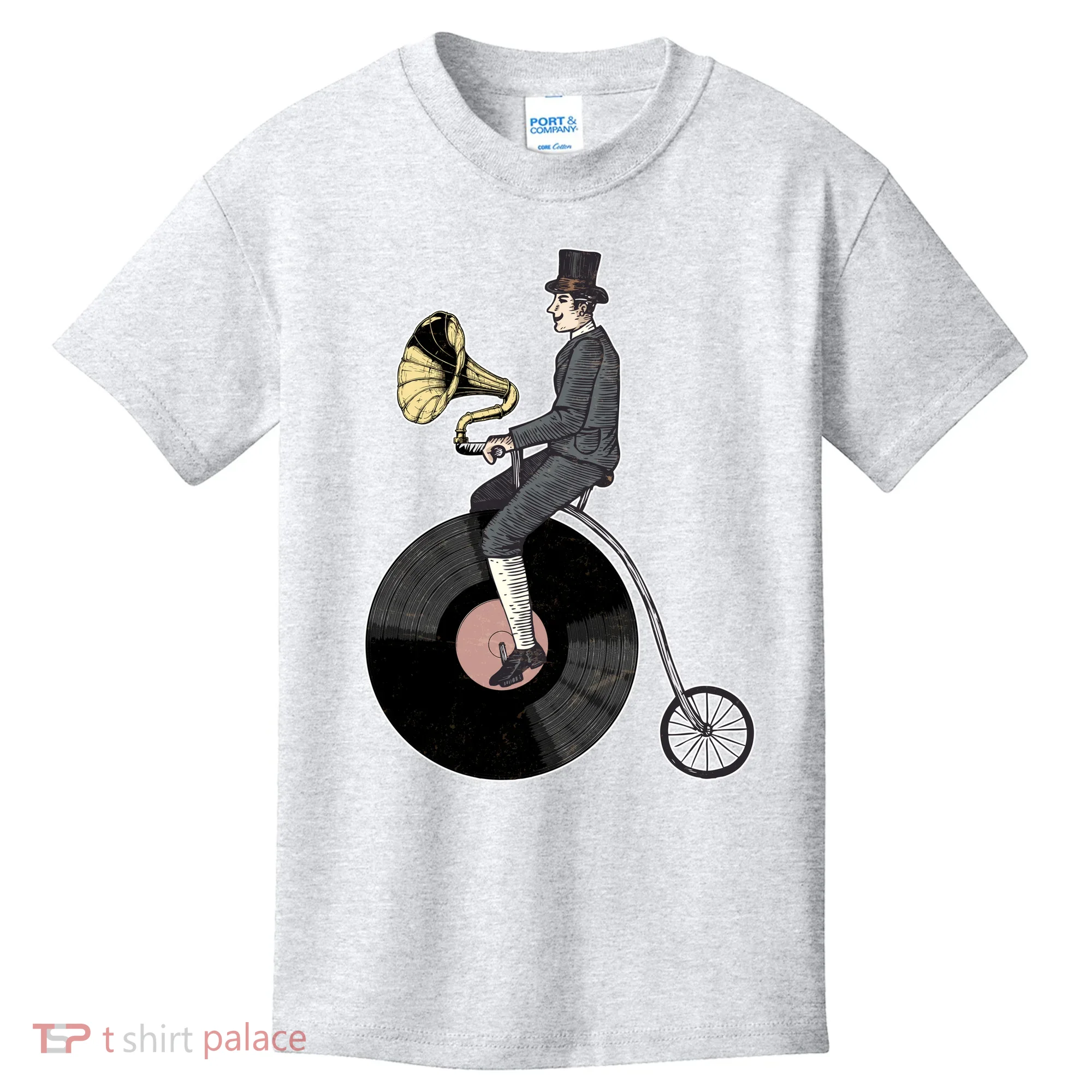 Vintage Penny Farthing Gramophone Kids T-Shirt