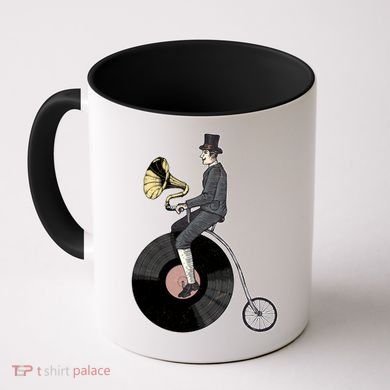 Vintage Penny Farthing Gramophone Coffee Mug