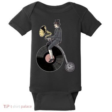 Vintage Penny Farthing Gramophone Baby Bodysuit