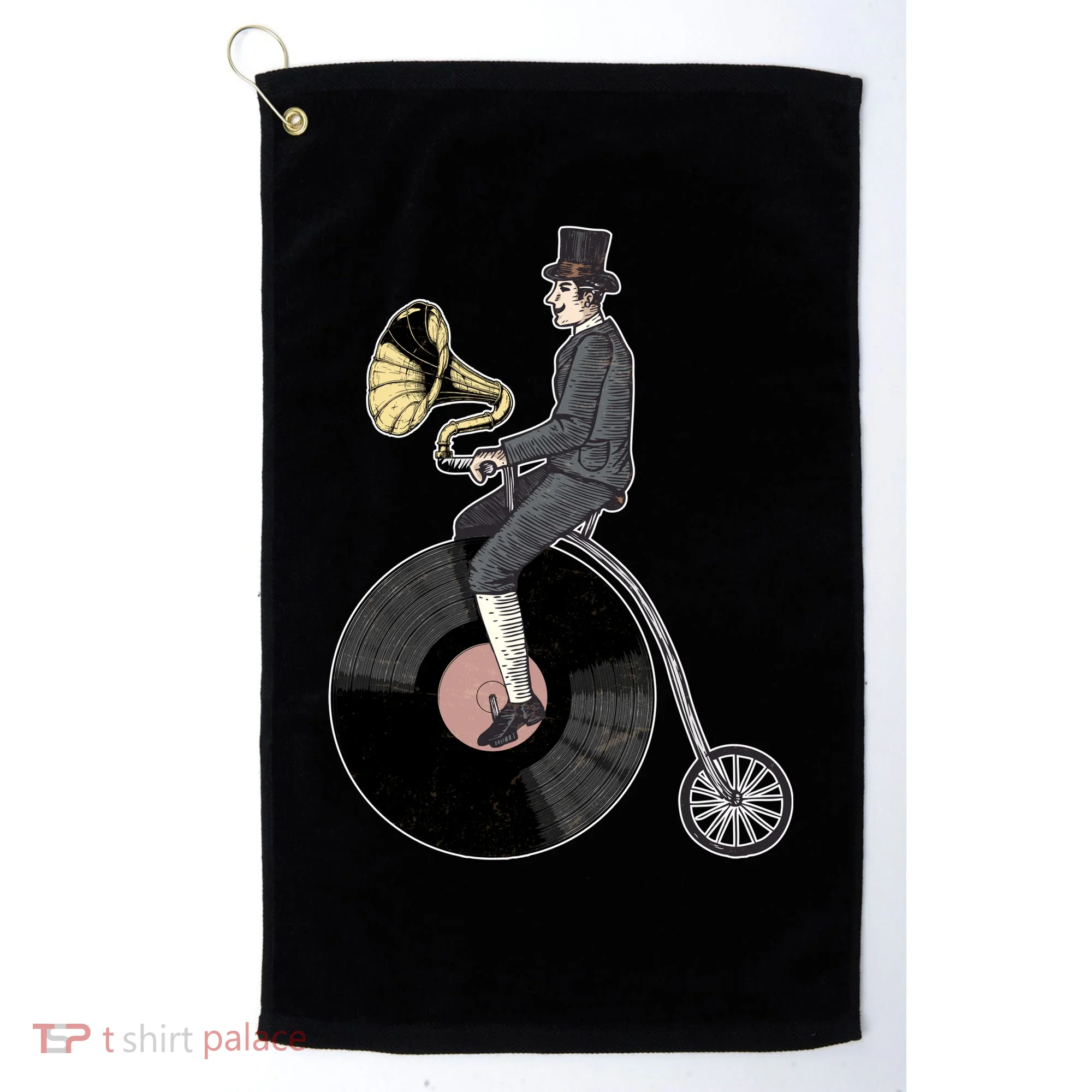 Vintage Penny Farthing Gramophone Golf Towel