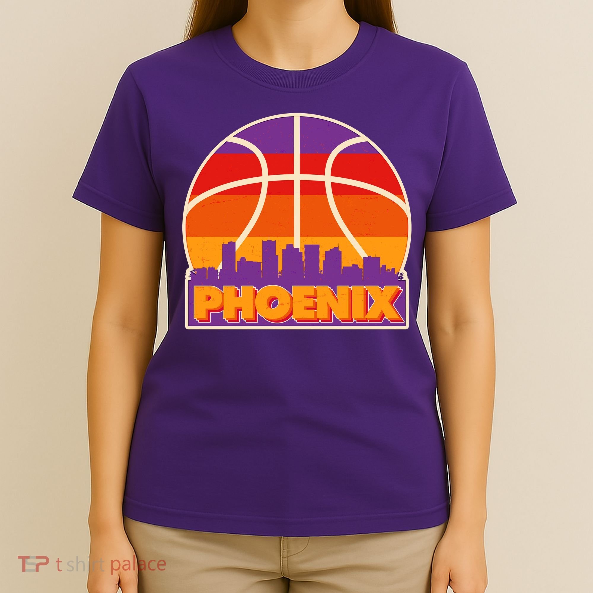 Vintage Phoenix Basketball Skyline Logo T-Shirt