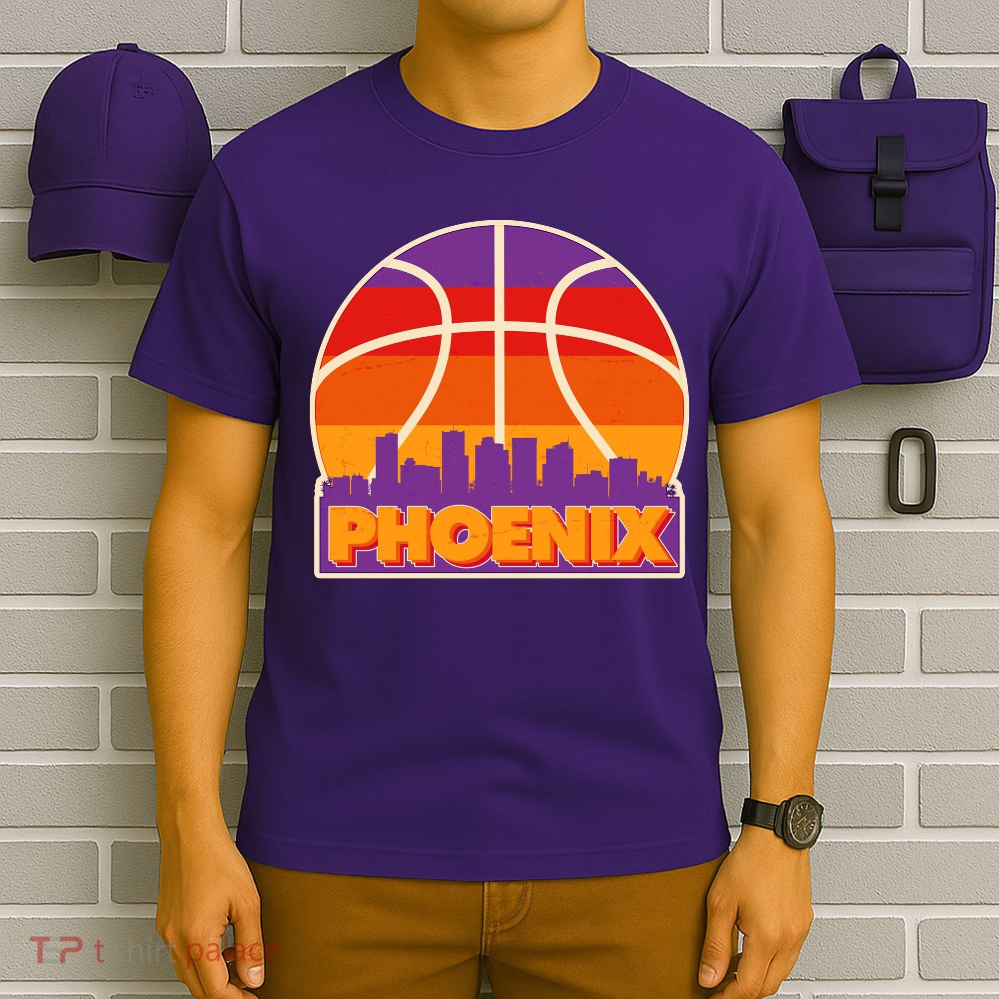 Vintage Phoenix Basketball Skyline Logo T-Shirt