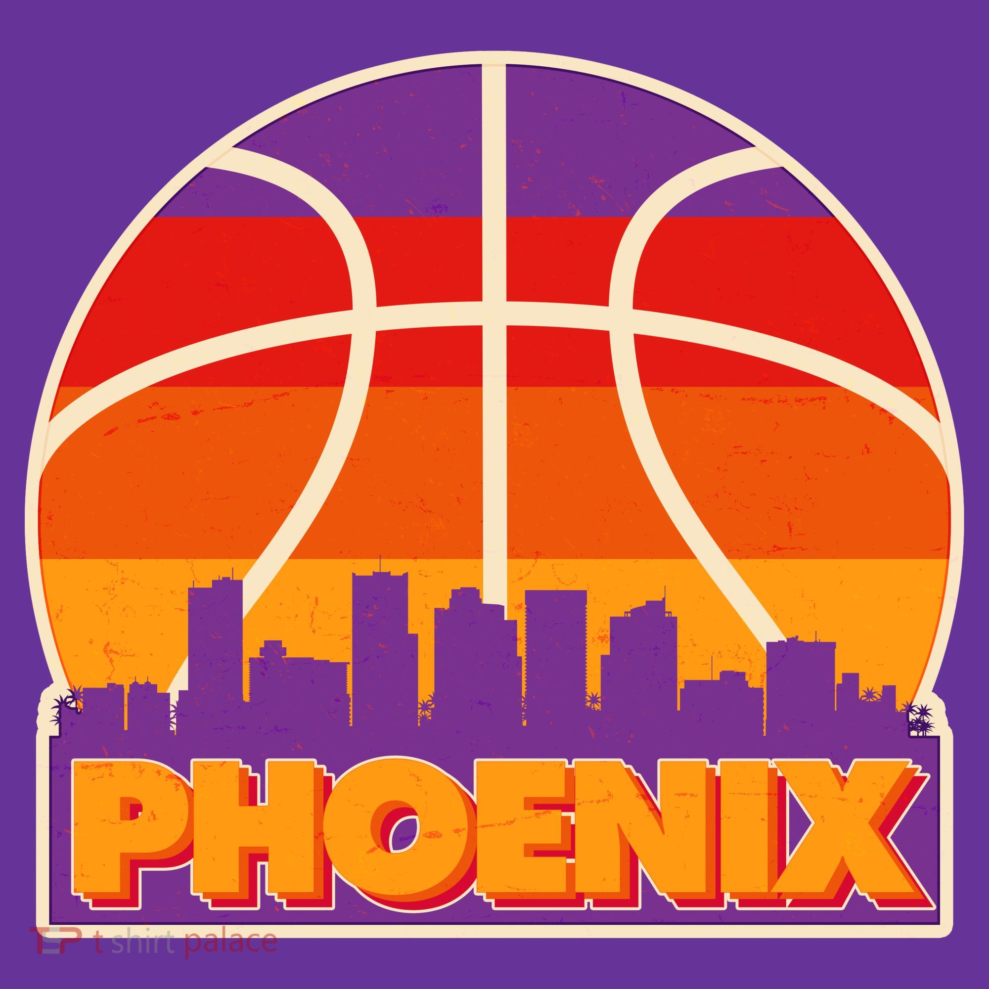 Vintage Phoenix Basketball Skyline Logo T-Shirt