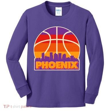 Vintage Phoenix Basketball Skyline Logo Kids Long Sleeve Shirt
